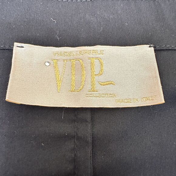 VDP Collection Black Long Sleeve Embellished Collar Peplum Blouse Sz 10/46 - Picture 13 of 16